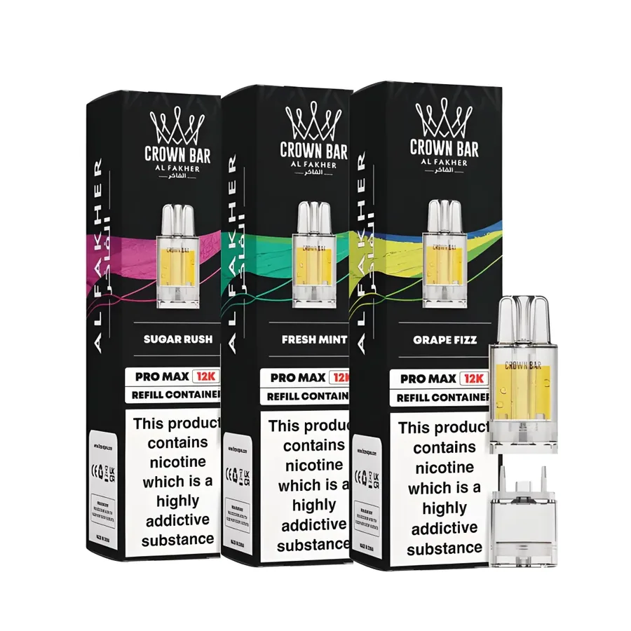 Al Fakher Crown Bar Pro Max 12K Puff Pods in Best Flavours UK