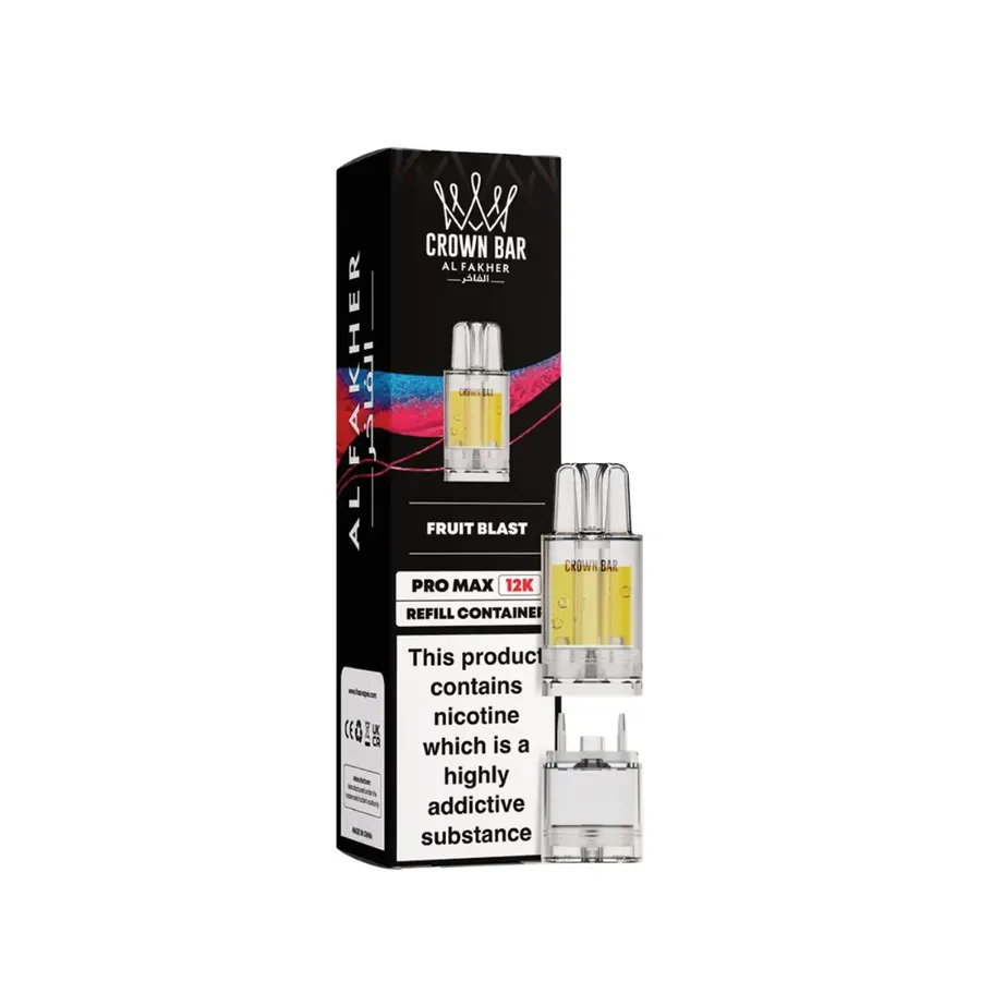 Al Fakher Crown Bar Pro Max 12K Refill Packs Fruit Blast prefilled pods UK