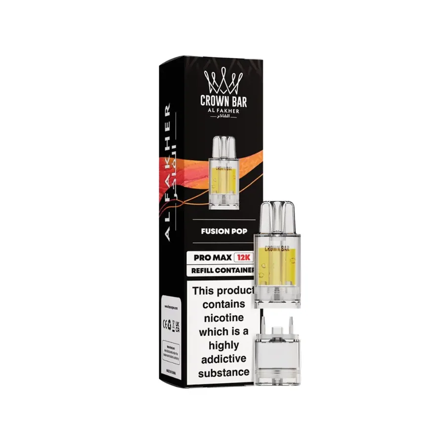 Al Fakher Crown Bar Pro Max 12K Refill Packs Fusion Pop prefilled pods UK