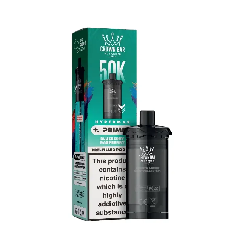 Al Fakher Hypermax Prime 50K Prefilled Pods Blueberry Raspberry UK