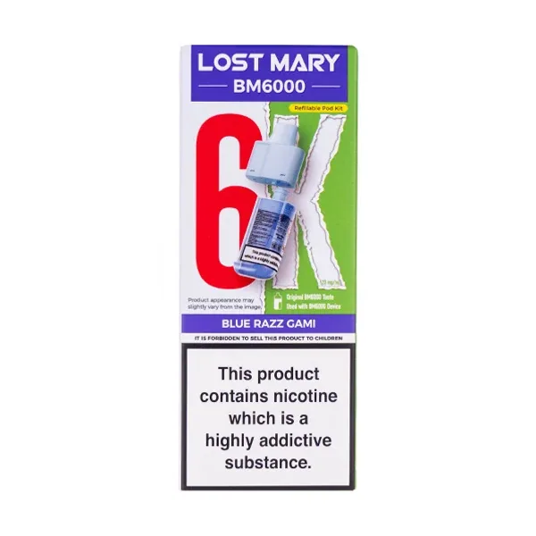 Blue Razz Cherry BM6000 Prefilled Pod + Refill by Lost Mary in Blue Raspberry UK