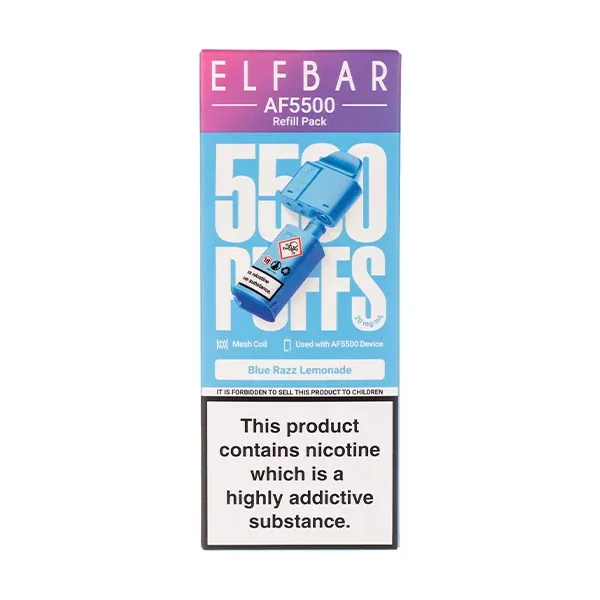 Blueberry Sour Raspberry AF5500 Prefilled Pod + Refill by Elf Bar UK
