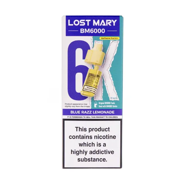 Blue Razz Lemonade BM6000 Prefilled Pod + Refill by Lost Mary in Blue Raspberry UK