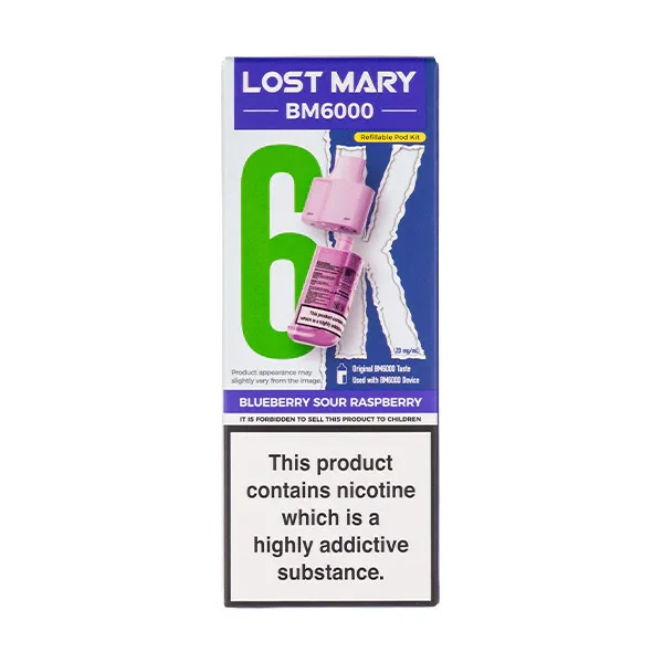 Blueberry Sour Raspberry BM6000 Prefilled Pod + Refill by Lost Mary UK