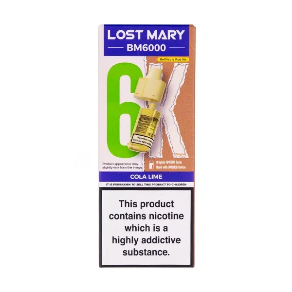 Cola Lime BM6000 Prefilled Pod + Refill by Lost Mary UK