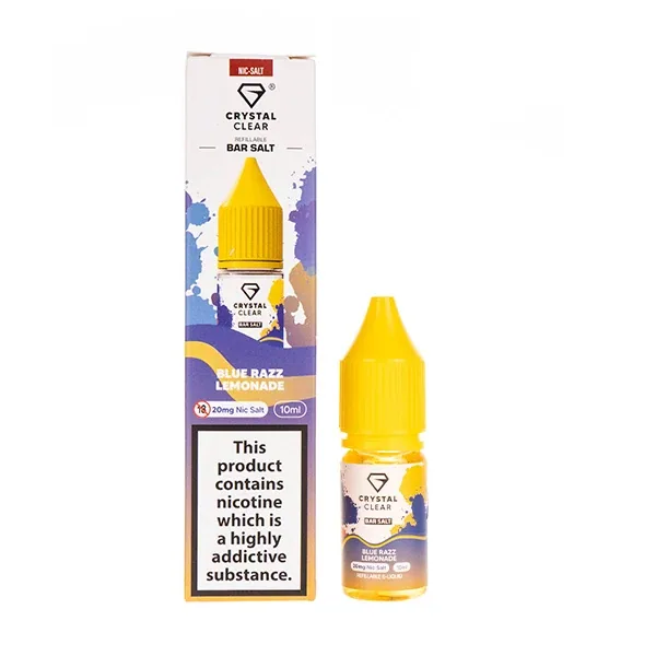 Crystal Clear Nic Salts E-Liquid Blue Razz Lemonade UK