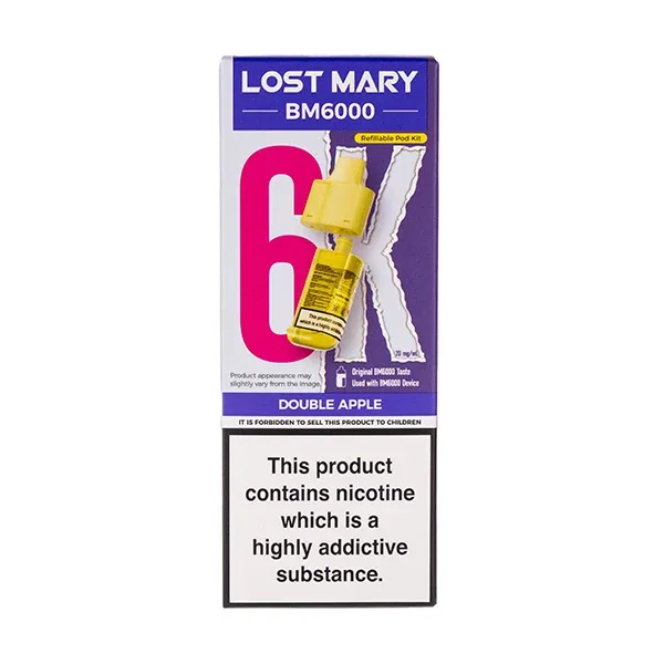 Double Apple BM6000 Prefilled Pod + Refill by Lost Mary UK