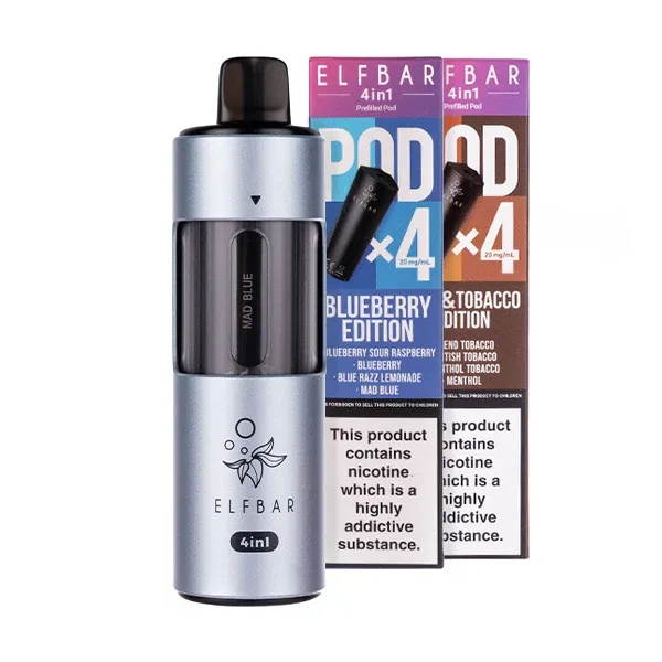 Elf Bar 4 in 1 Pod Kit Bundle in Blue Edition UK
