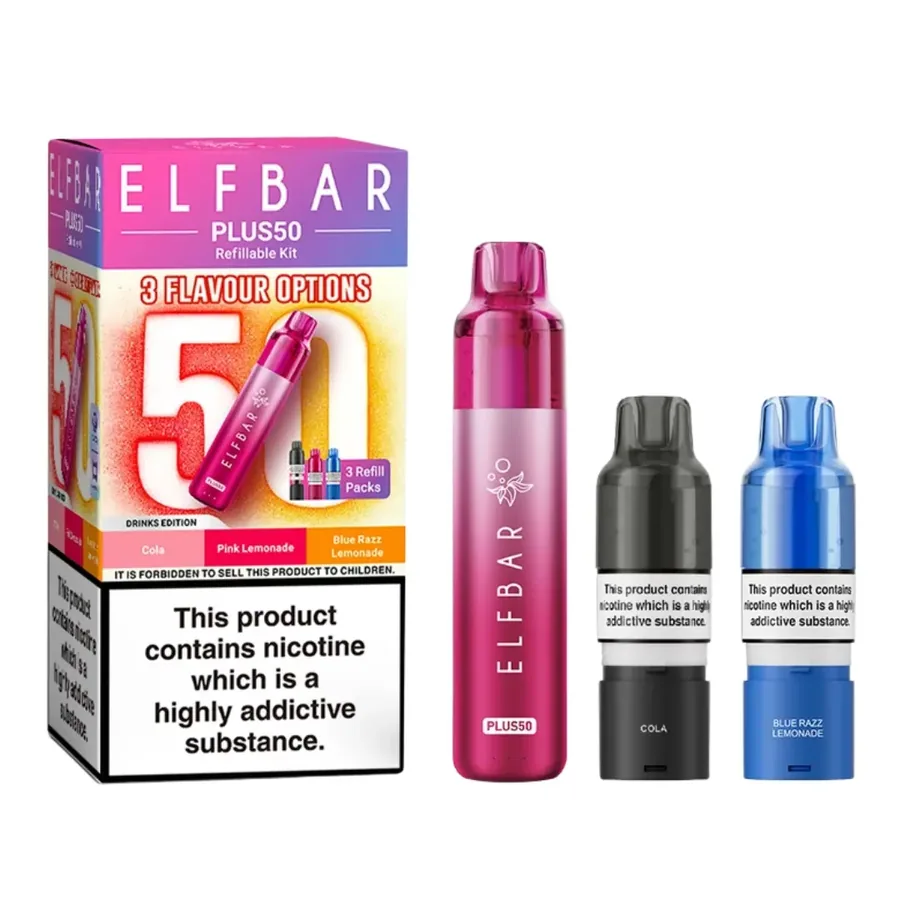 Elf Bar Plus 50 Prefilled Pod Kit Drinks UK