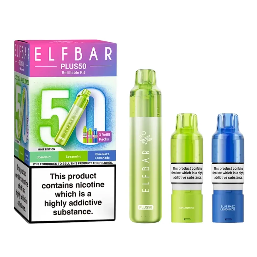 Elf Bar Plus 50 Prefilled Pod Kit Mint UK
