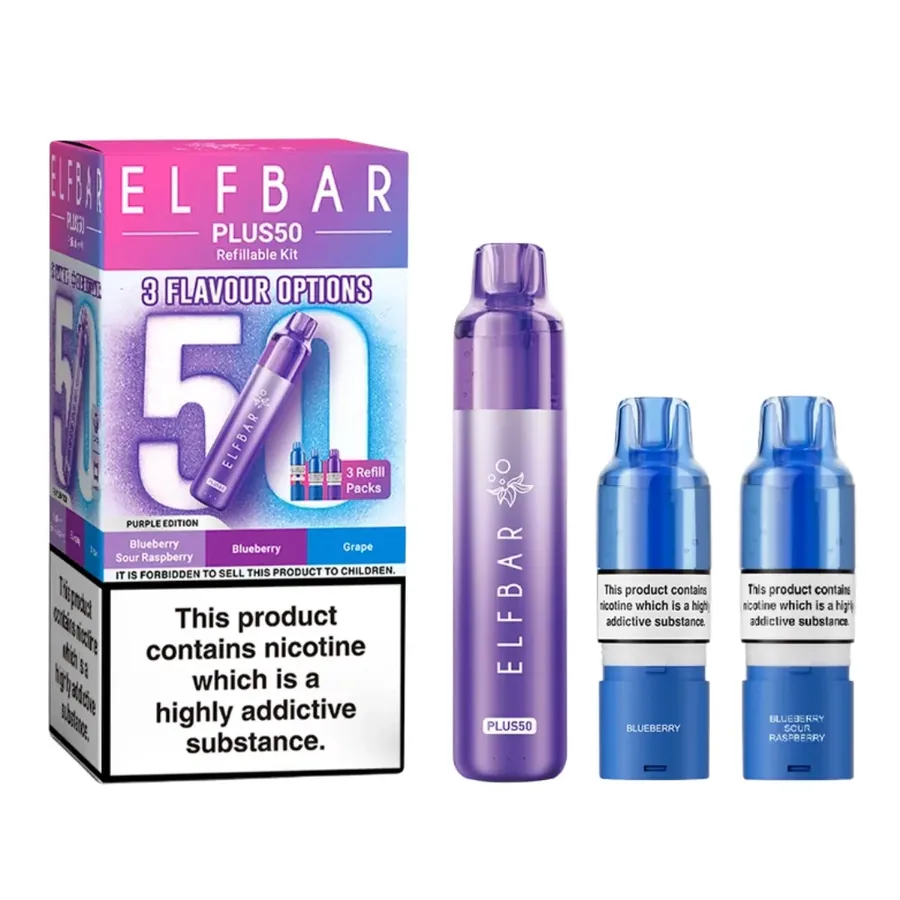 Elf Bar Plus 50 Prefilled Pod Kit Purple UK