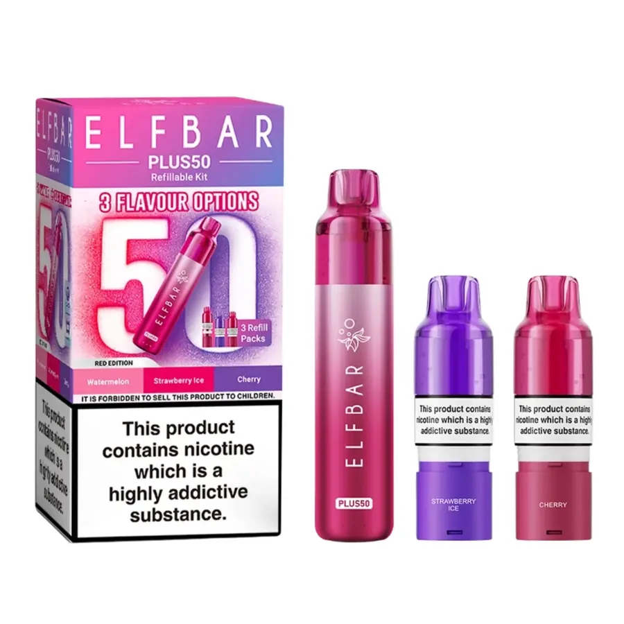 Elf Bar Plus 50 Prefilled Pod Kit Red UK