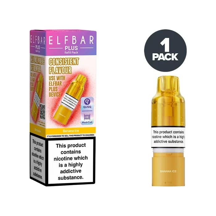 Elf Bar Plus 50 Refill Pack Banana Ice prefilled pods UK