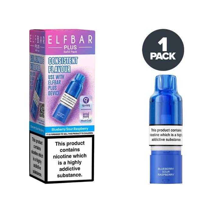 Elf Bar Plus 50 Refill Pack Blueberry Sour Raspberry prefilled pods UK