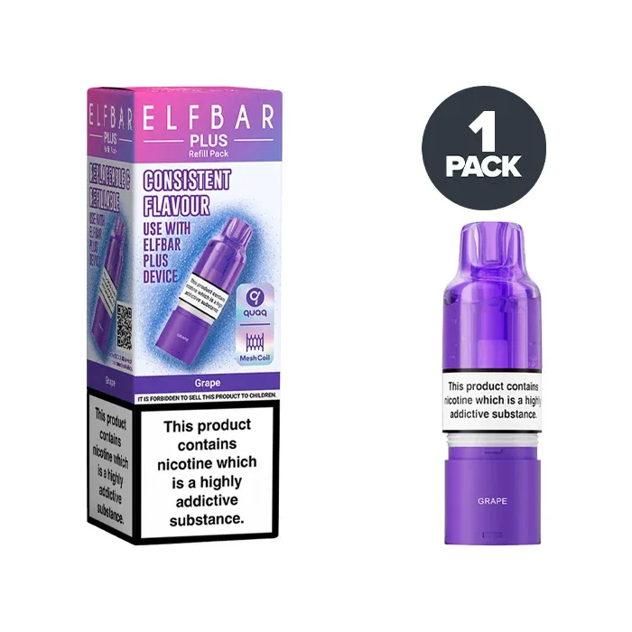 Elf Bar Plus 50 Refill Pack Grape prefilled pods UK