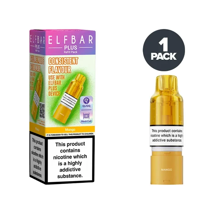 Elf Bar Plus 50 Refill Pack Mango prefilled pods UK