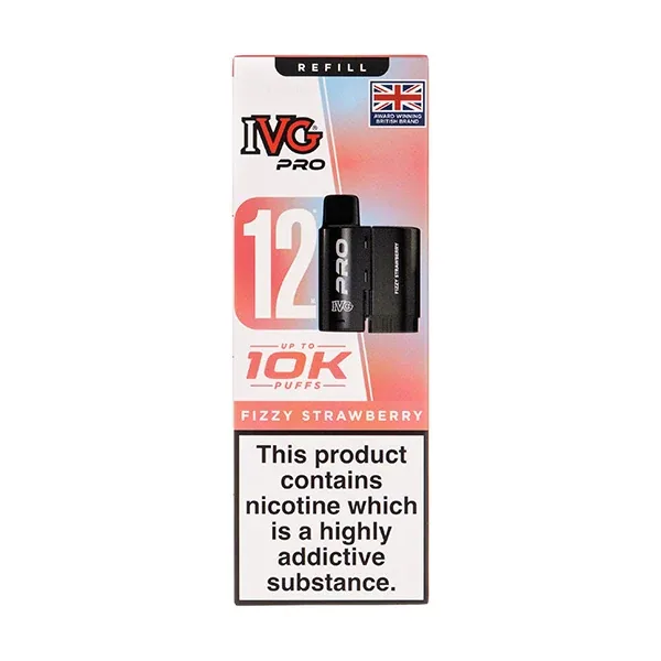 Fizzy Strawberry Pro 12 Prefilled Pod + Refill by IVG in Soda UK