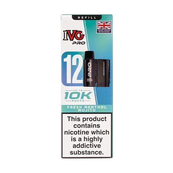 Fresh Menthol Mojito Pro 12 Prefilled Pod + Refill by IVG in Lime UK