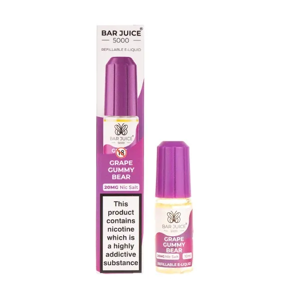 Grape Gummy Bear Nic Salt E-Liquid by Bar Juice 5000 UK