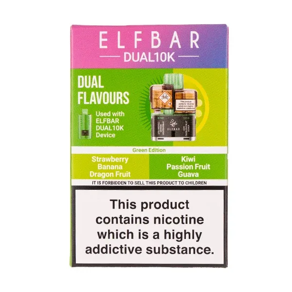 Fruity Edition Dual 10k Refill Pack by Elf Bar in Apple prefilled pods UK