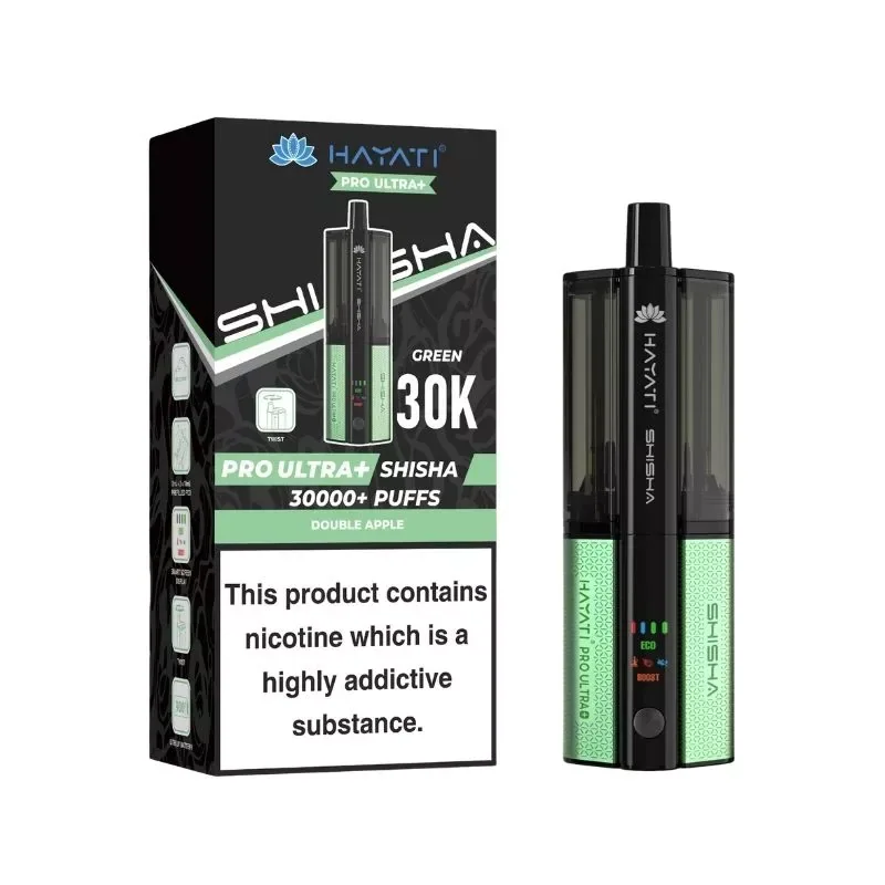 Hayati Pro Ultra Plus Shisha 30K Prefilled Pod Kit Double Apple Skittles Frozen UK