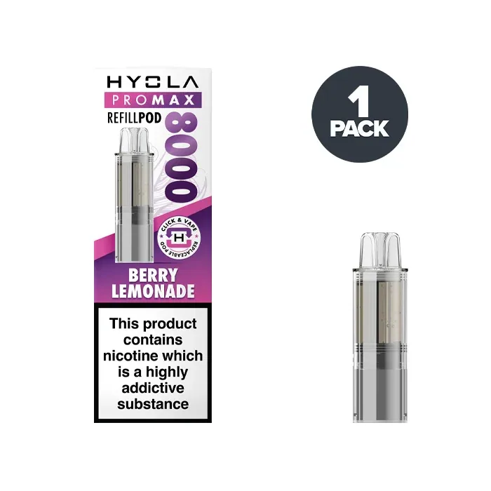Hyola Pro Max 8000 Refill Pack Berry Lemonade prefilled pods UK