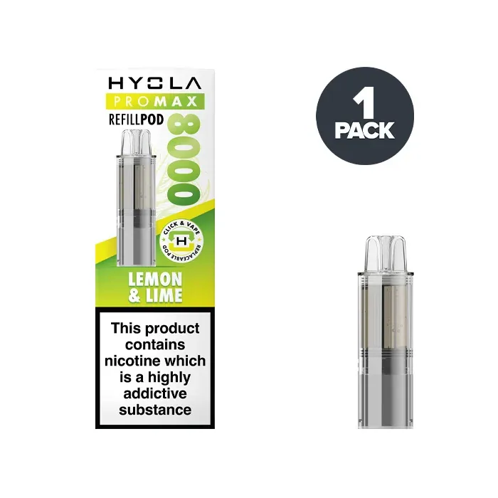 Hyola Pro Max 8000 Refill Pack Lemon And Lime prefilled pods UK