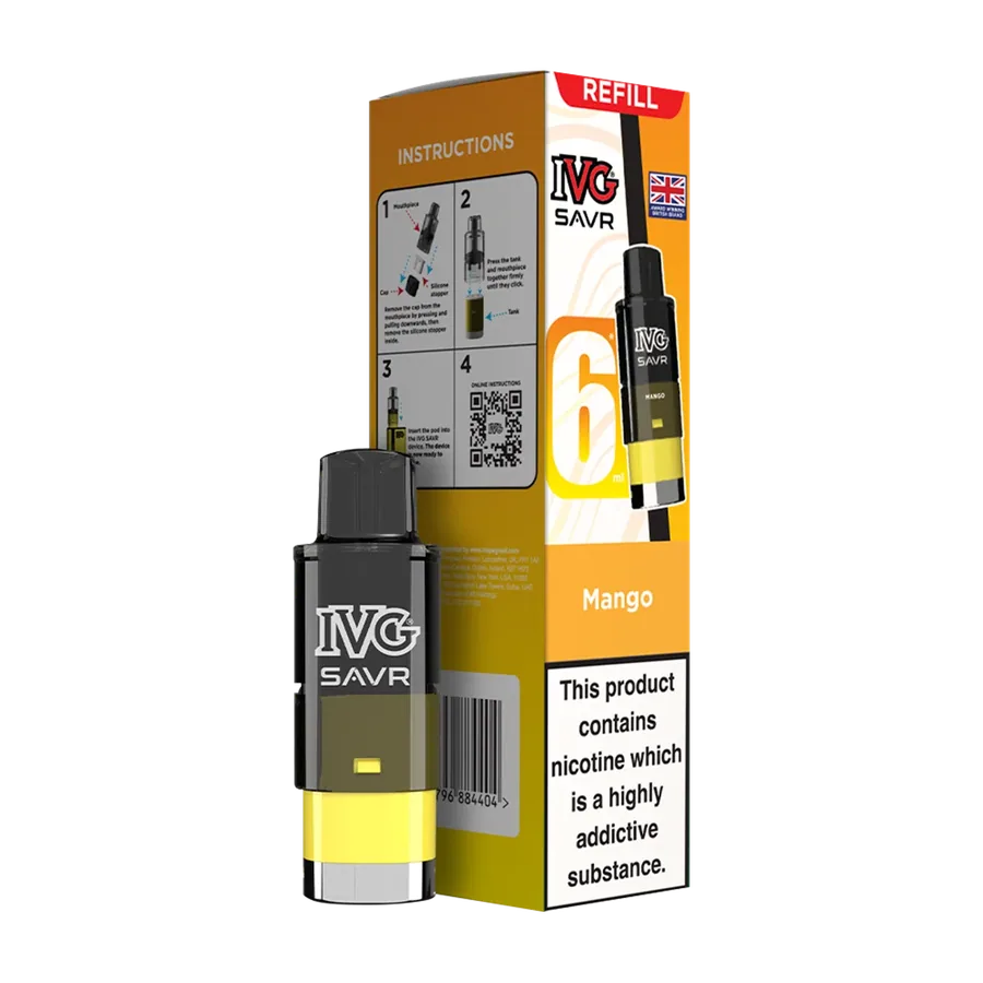 IVG SAVR Prefilled Pods and Refill Containers Tobacco UK