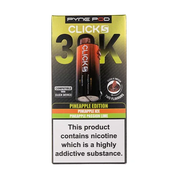 Pineapple Edition Click S 30K Prefilled Pods by Pyne Pod in Ice UK