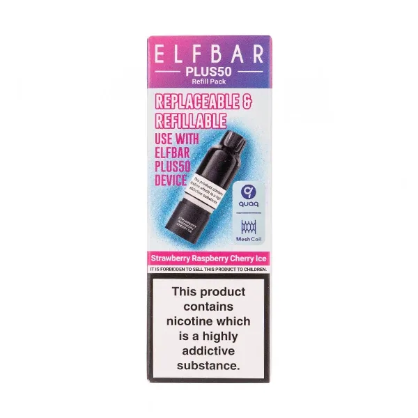 Elf Bar Plus 50 Prefilled Pod Kit Raspberry UK