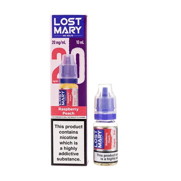 Raspberry Peach Nic Salt E-Liquid by Lost Mary UK