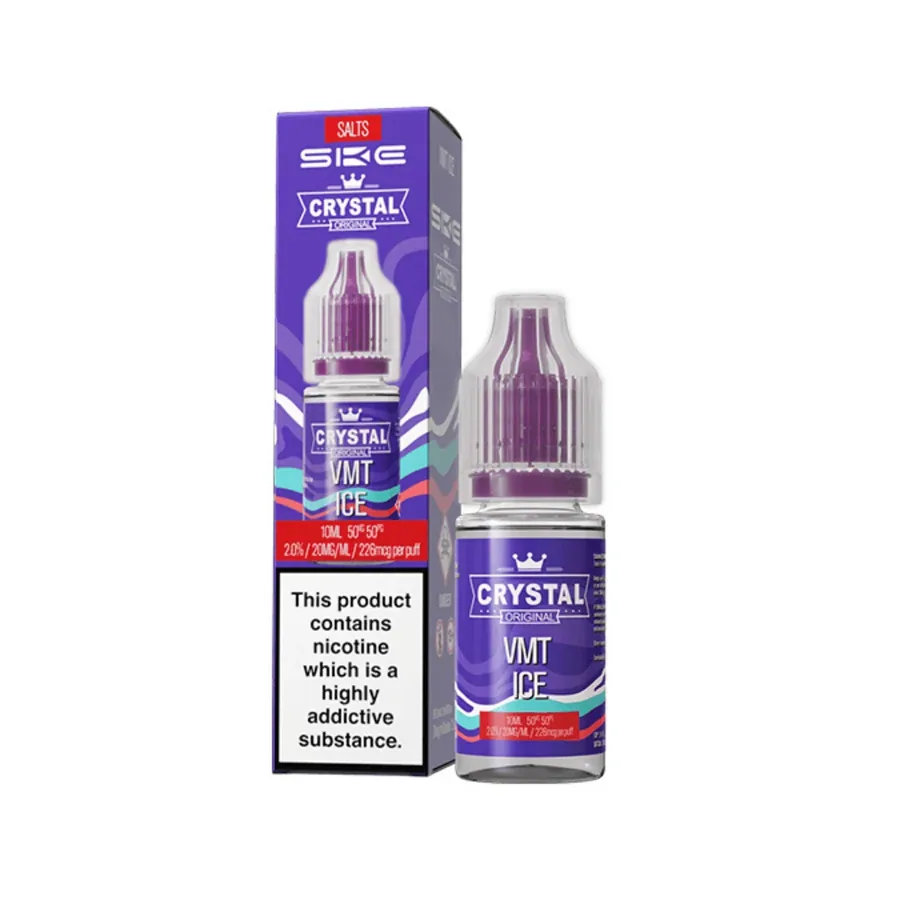 SKE Crystal Nic Salts E-Liquid Vmt Ice UK