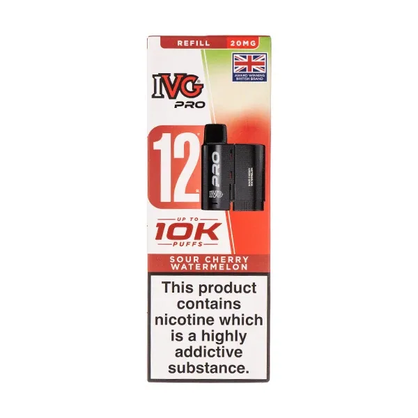 Sour Cherry Watermelon Pro 12 Prefilled Pod + Refill by IVG UK