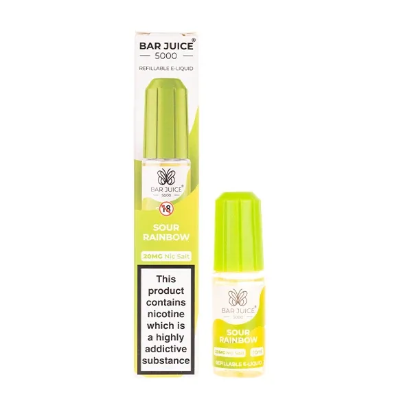 Sour Rainbow Nic Salt E-Liquid by Bar Juice 5000 in Candy UK