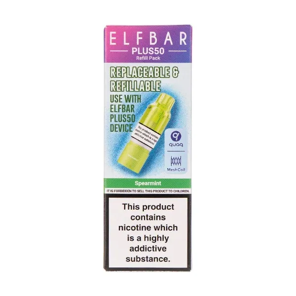 Spearmint Plus 50 Prefilled Pod + Refill by Elf Bar UK