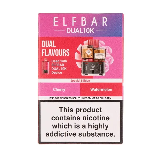 Special Edition Dual 10k Refill Pack by Elf Bar in Cherry prefilled pods UK