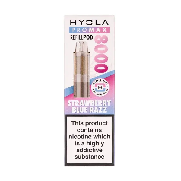 Strawberry Blue Razz Pro Max 8000 Prefilled Pod + Refill by Hyola in Blue Raspberry UK