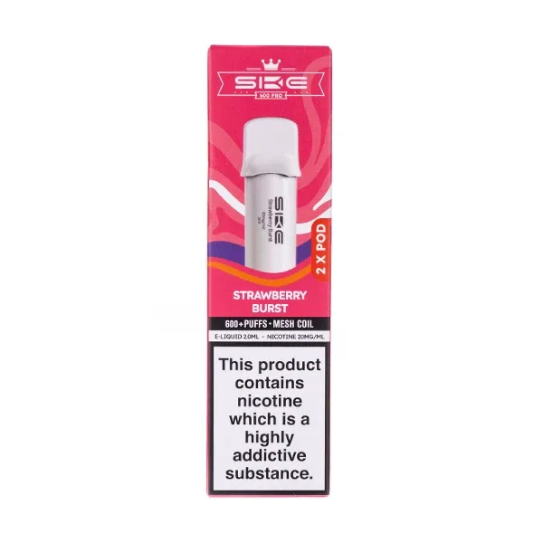 Strawberry Burst Crystal 600 Pro Prefilled Pods by SKE in Ice UK