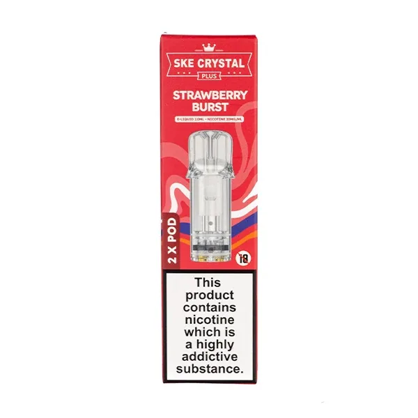 Strawberry Burst Crystal Plus Prefilled Pods by SKE in Ice UK