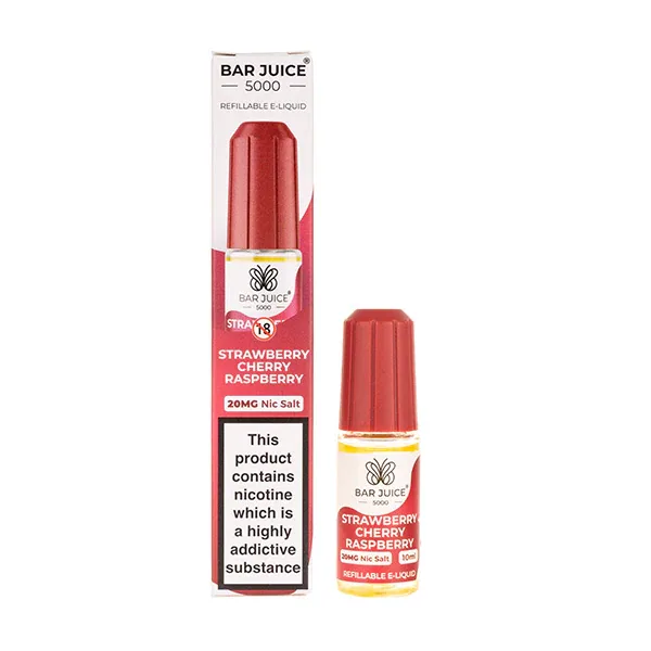Strawberry Cherry Raspberry Nic Salt E-Liquid by Bar Juice 5000 UK