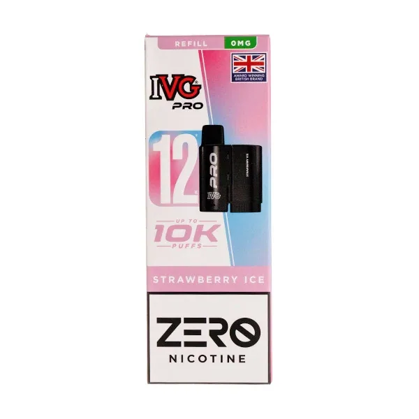 Blue Sour Raspberry Pro 12 Prefilled Pod + Refill by IVG (Nicotine Free) in Blueberry UK