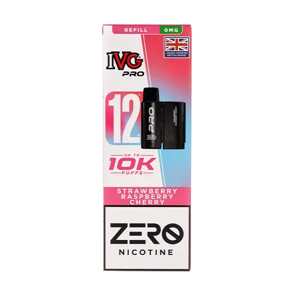 Strawberry Raspberry Cherry Pro 12 Prefilled Pod + Refill by IVG (Nicotine Free) UK