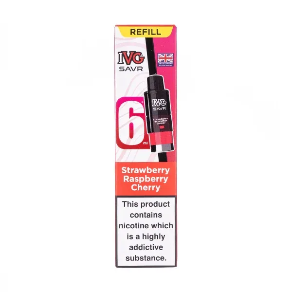Strawberry Raspberry Cherry SAVR Prefilled Pod + Refill by IVG UK