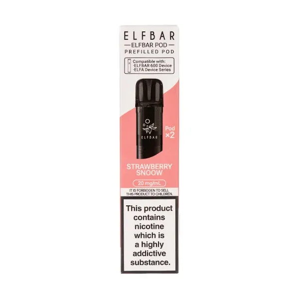 Strawberry Snoow Elf Bar 600 Prefilled Pods in Ice Cream UK