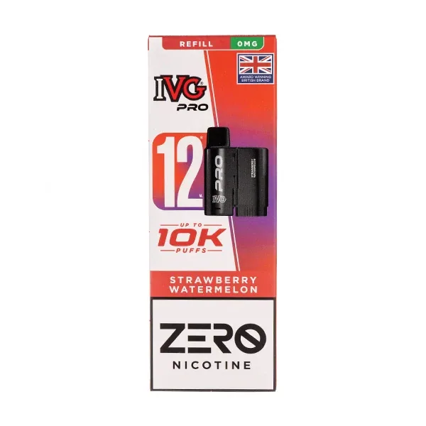 Strawberry Watermelon Pro 12 Prefilled Pod + Refill by IVG (Nicotine Free) UK