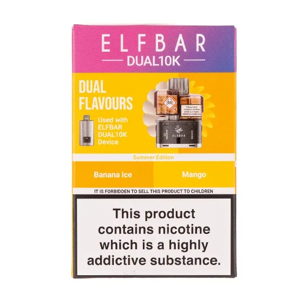 Summer Edition Dual 10k Refill Pack by Elf Bar in Banana prefilled pods UK